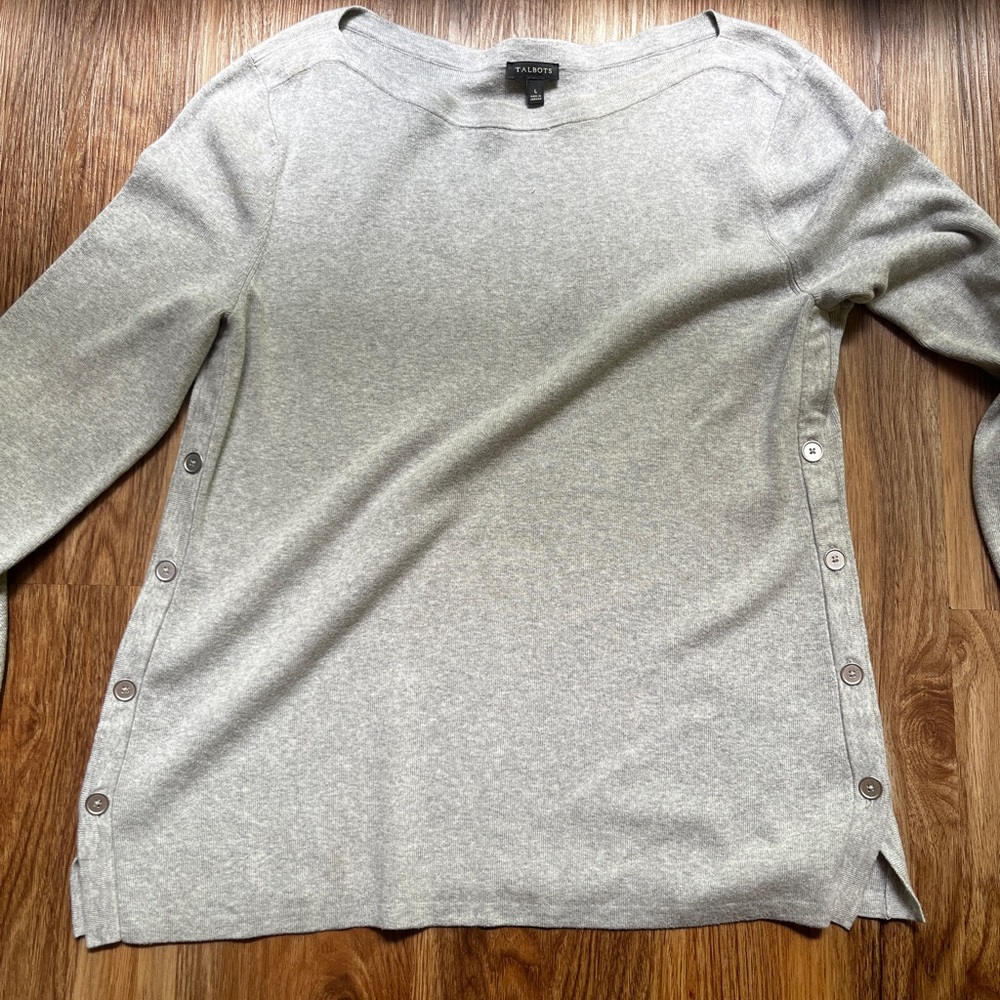 Talbots Heather Gray Knit Sweater